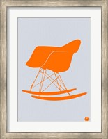 Framed Orange Eames Rocking Chair