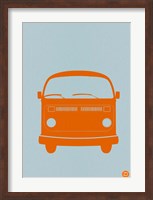 Framed Orange VW Bus
