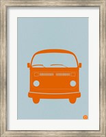 Framed Orange VW Bus
