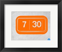 Framed Orange Alarm Clock