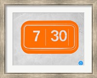 Framed Orange Alarm Clock