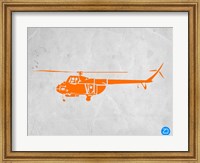 Framed Orange Helicopter