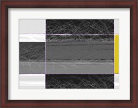 Framed Abstract Grey and Yellow