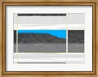 Framed Abstract White and Blue
