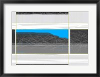 Framed Abstract White and Blue