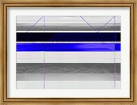Framed Abstract Blue and White Paralells
