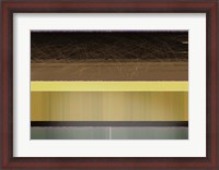 Framed Abstract Yellow and Brown Parallels