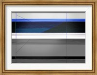 Framed Abstract Grey and Blue