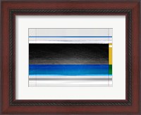 Framed Abstract Blue Black and yellow