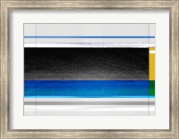 Framed Abstract Blue Black and yellow