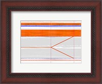 Framed Abstract Orange and Grey