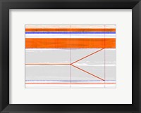 Framed Abstract Orange and Grey