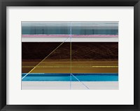 Framed Abstract Blue and Brown Lines