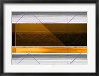 Framed Abstract Yellow and White Lines