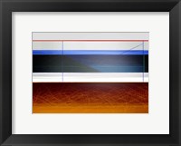 Framed Abstract Blue and Bright Brown