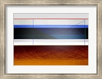 Framed Abstract Blue and Bright Brown