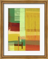 Framed Green and Brown Abstract 2