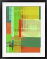 Framed Green and Brown Abstract 3