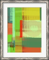 Framed Green and Brown Abstract 3