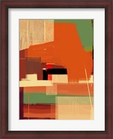Framed Green and Brown Abstract 4