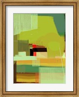 Framed Green and Brown Abstract 5