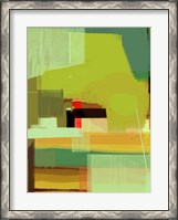Framed Green and Brown Abstract 5
