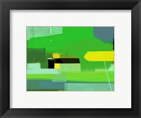 Framed Green and Brown Abstract 6