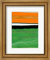 Framed Orange and Green Abstract 1