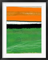 Framed Orange and Green Abstract 1