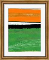 Framed Orange and Green Abstract 1