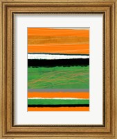 Framed Orange and Green Abstract 2
