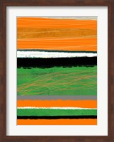 Framed Orange and Green Abstract 2