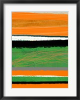 Framed Orange and Green Abstract 2