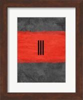 Framed Grey and Red Abstract 1