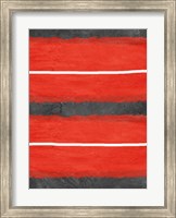 Framed Grey and Red Abstract 3