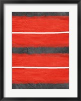 Framed Grey and Red Abstract 3