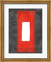 Framed Grey and Red Abstract 4