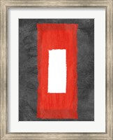 Framed Grey and Red Abstract 4
