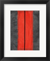 Framed Grey and Red Abstract 5