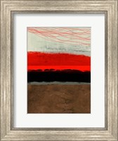 Framed Abstract Stripe Theme Brown