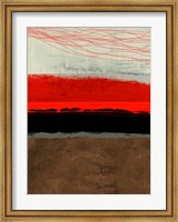 Framed Abstract Stripe Theme Brown