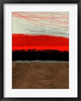 Abstract Stripe Theme Brown Framed Print