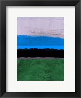 Framed Abstract Stripe Theme Blue