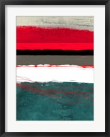 Abstract Stripe Theme Grey and White Framed Print