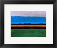 Framed Abstract Stripe Theme Orange and Blue