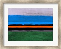 Framed Abstract Stripe Theme Orange and Blue