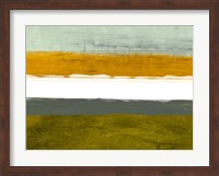 Framed Abstract Stripe Theme Yellow and White