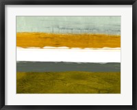 Framed Abstract Stripe Theme Yellow and White