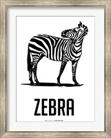 Framed Zebra Black