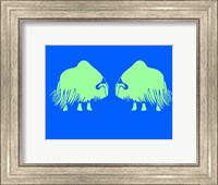 Framed Two Green Oxes